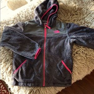 NorthFace zipper soft fuzzy jacket sz M 10/12 girl